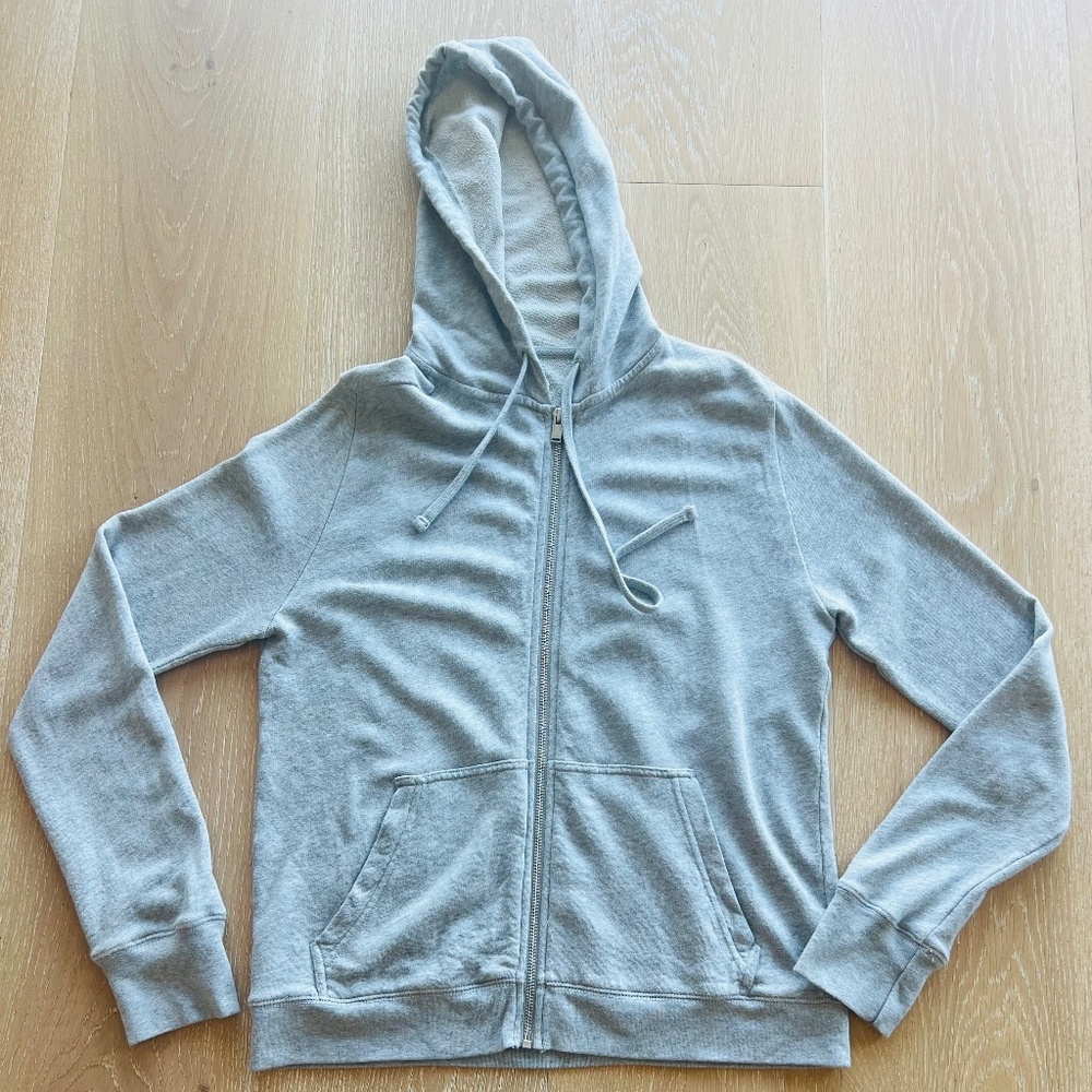 Zadig & Voltaire Comfy Skull Studded Zip Hoodie Gray Size Medium - Picture 2 of 12